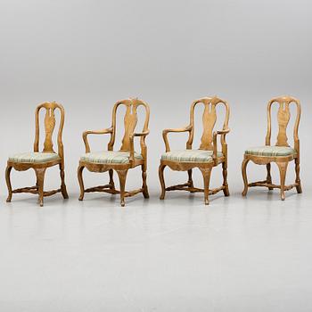 MATGRUPP, 5 delar, Svenska Möbelfabrikerna Bodafors, rokokostil, 1900-talets första hälft.