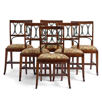 133. A set of six Russian Empire chairs, early 19th century.