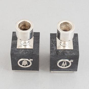 KG Markström's Goldsmiths Ltd, candlesticks, a pair, silver, Uppsala, 1964.