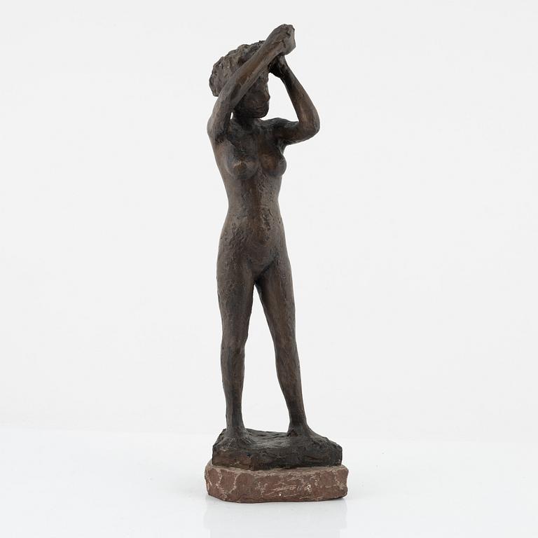 Axel Olsson, sculpture, signed, bronze, total height 45.5 cm.
