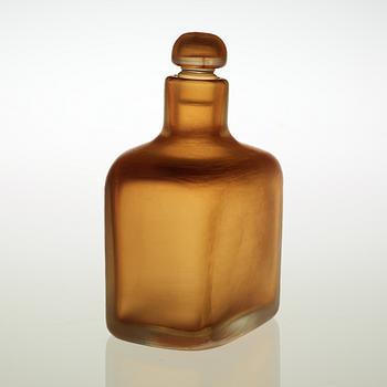 A Paolo Venini glass bottle with stopper, Venini, Murano, Italy 1950´s.