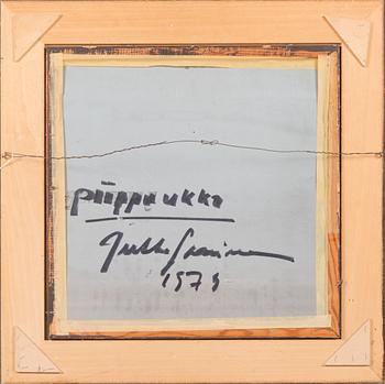 JUKKA SAARINEN, öljy kovalevylle, signeerattu ja päivätty -75.