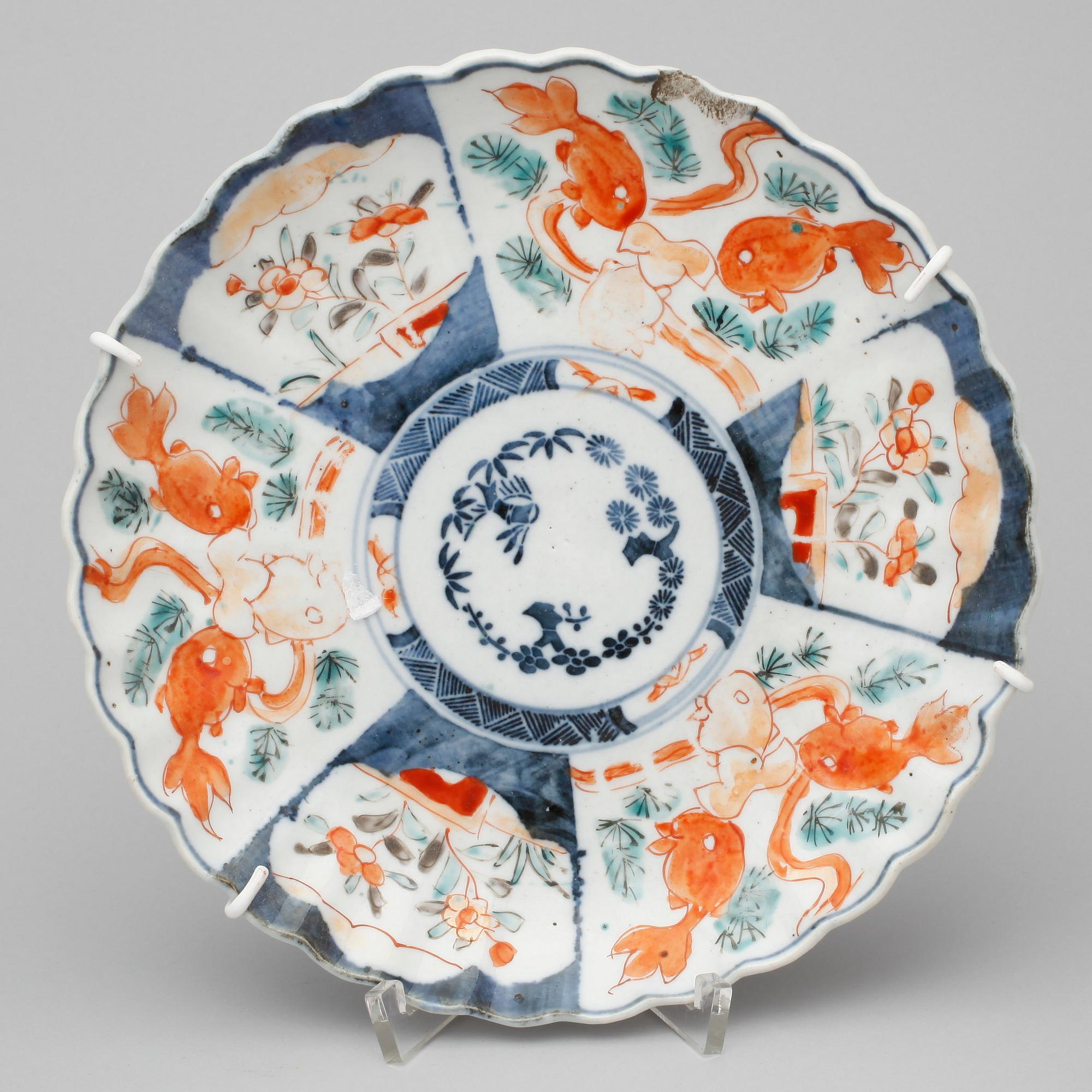 FAT, 3 st, porslin, Imari, Japan, 1800-tal.