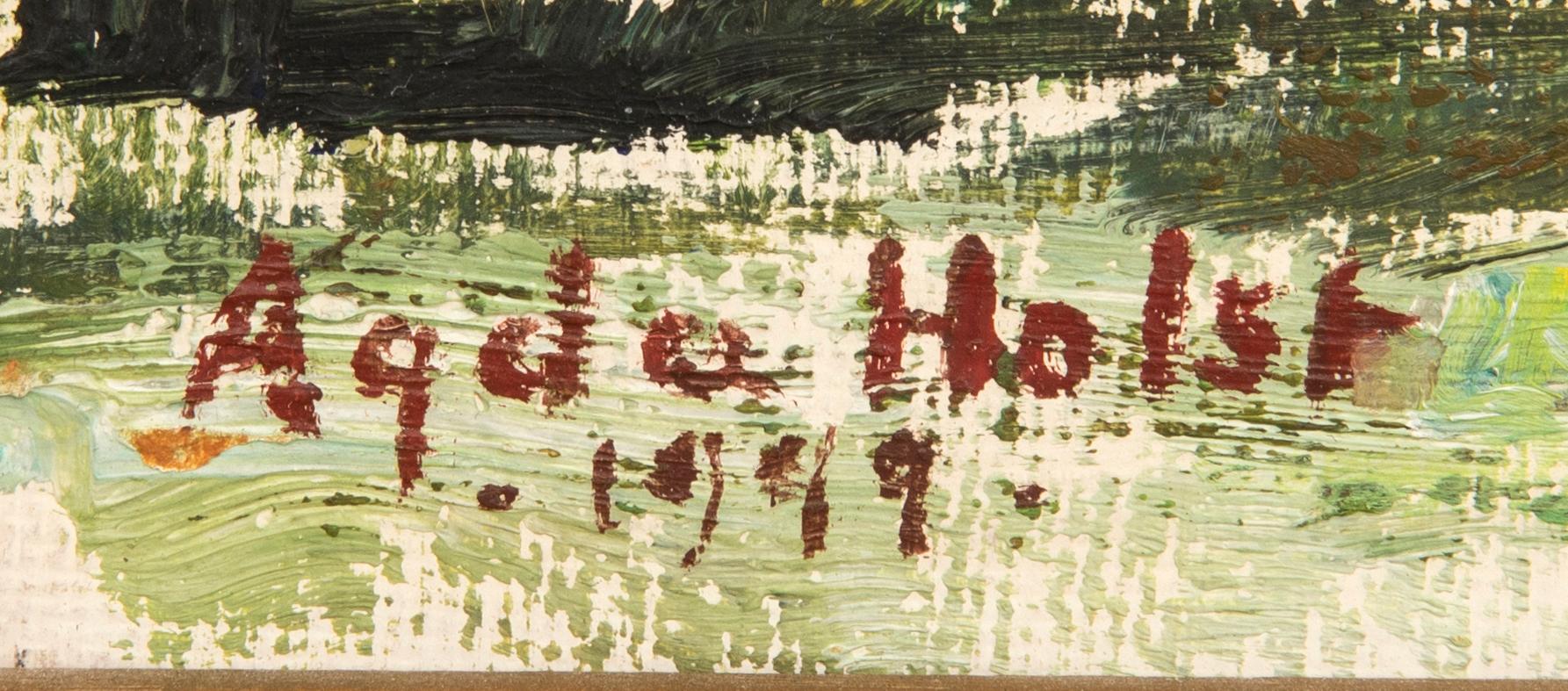 Agda Holst, Landskap med byggnader.