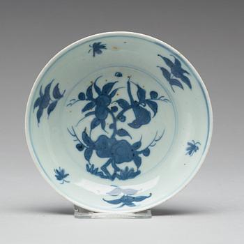 A set of 10 (9+1) blue and white dishes, Ming dynasty, Tianqi/Chongzhen.