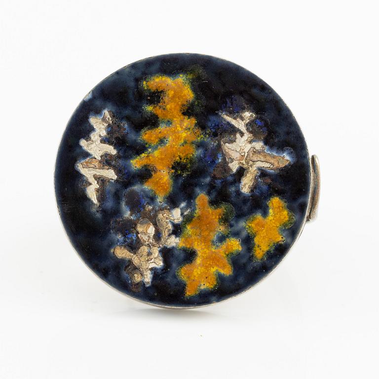 Jan-Christer Lundqvist, ring, silver with enamel, Skövde 1991.