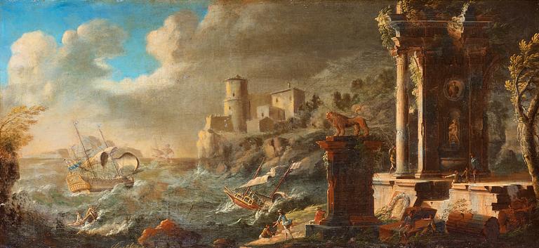 Gennaro Mascacotta Greco Circle of, Italian landscape with ruins.