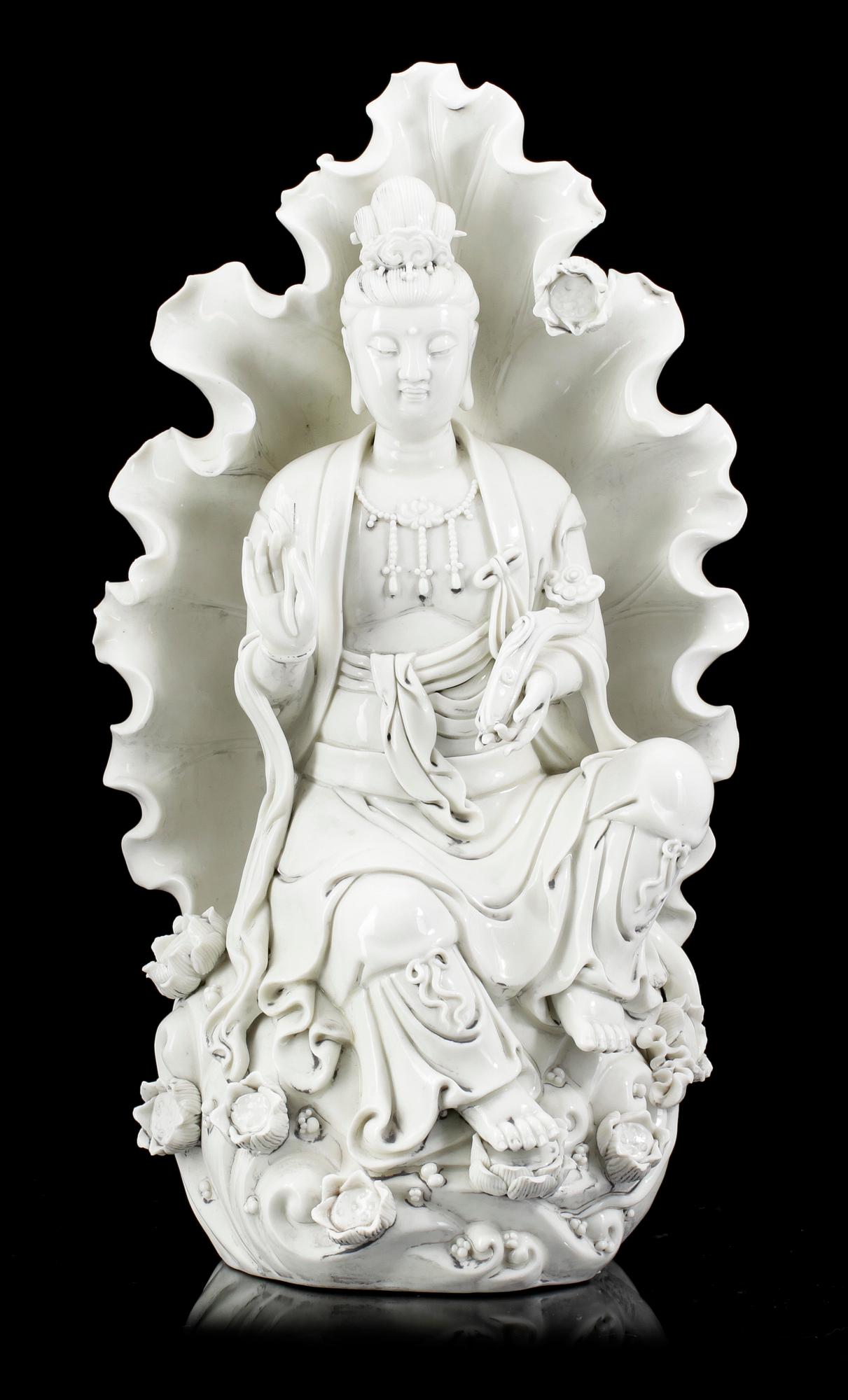 BODDISATHVA, blanc de chine, Kina omkr sekelskiftet 1900.