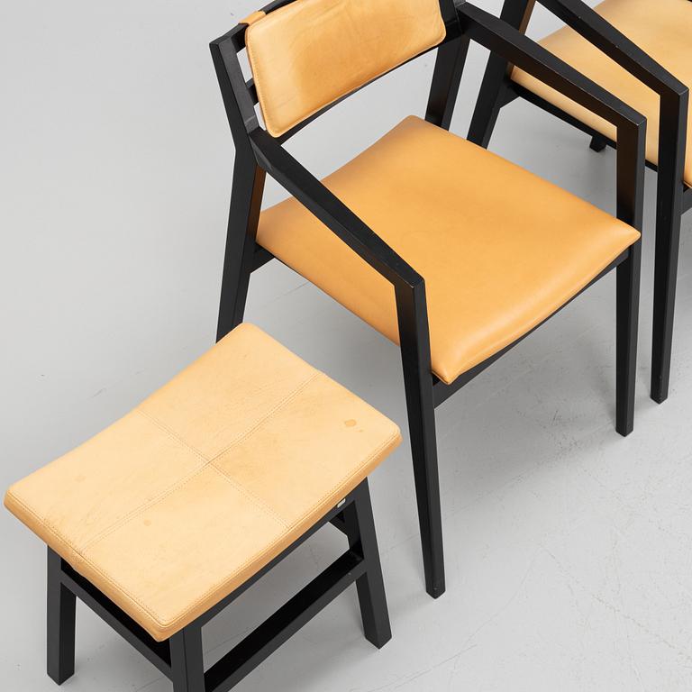 GAD, tre stolar samt en pall, modell "Fole" samt "Endre", samtida.
