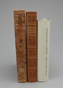 PARTI BÖCKER, 3 st, tenn och mässing.