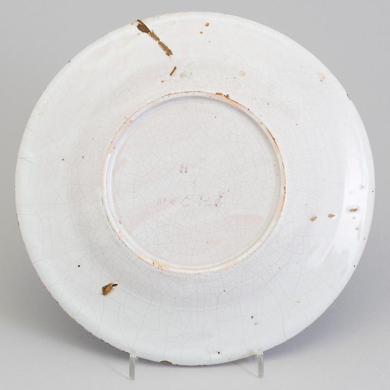 Three Rörstrand faiance dishes, 18th century.