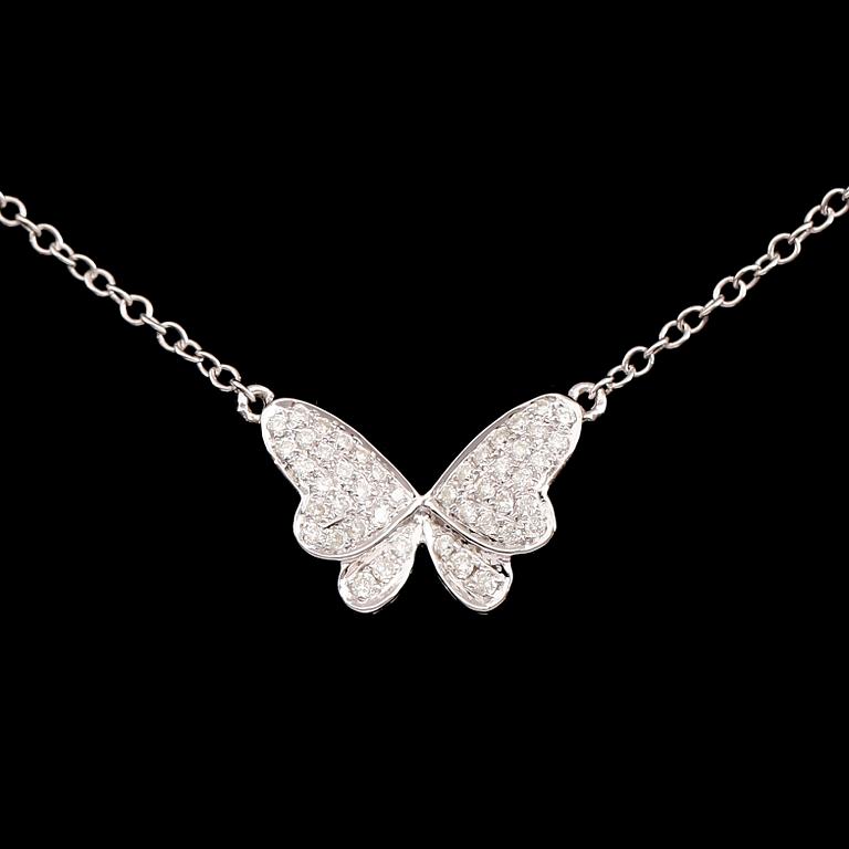 COLLIER, 18 k vitguld, briljantslipade diamanter tot 0.20 ct.