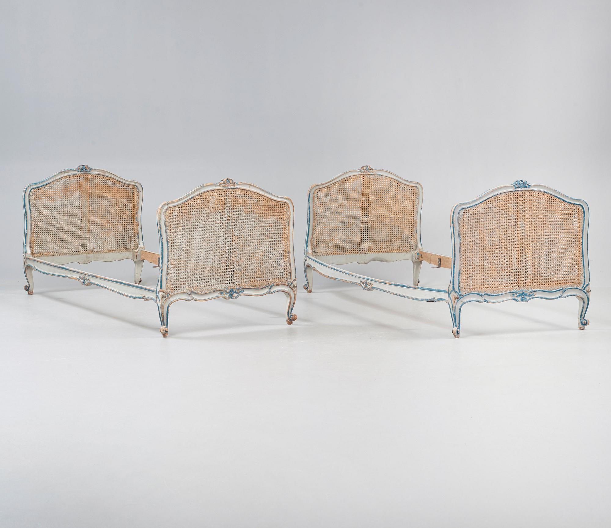 Two headboards and two bedfeet, Louis XV 18th century.