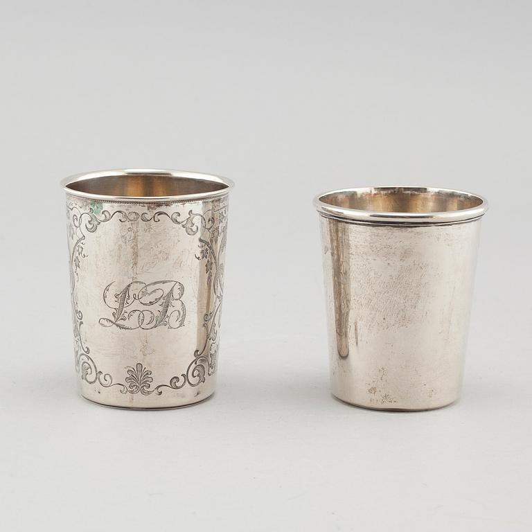 Two 19th century swedish silver cups.