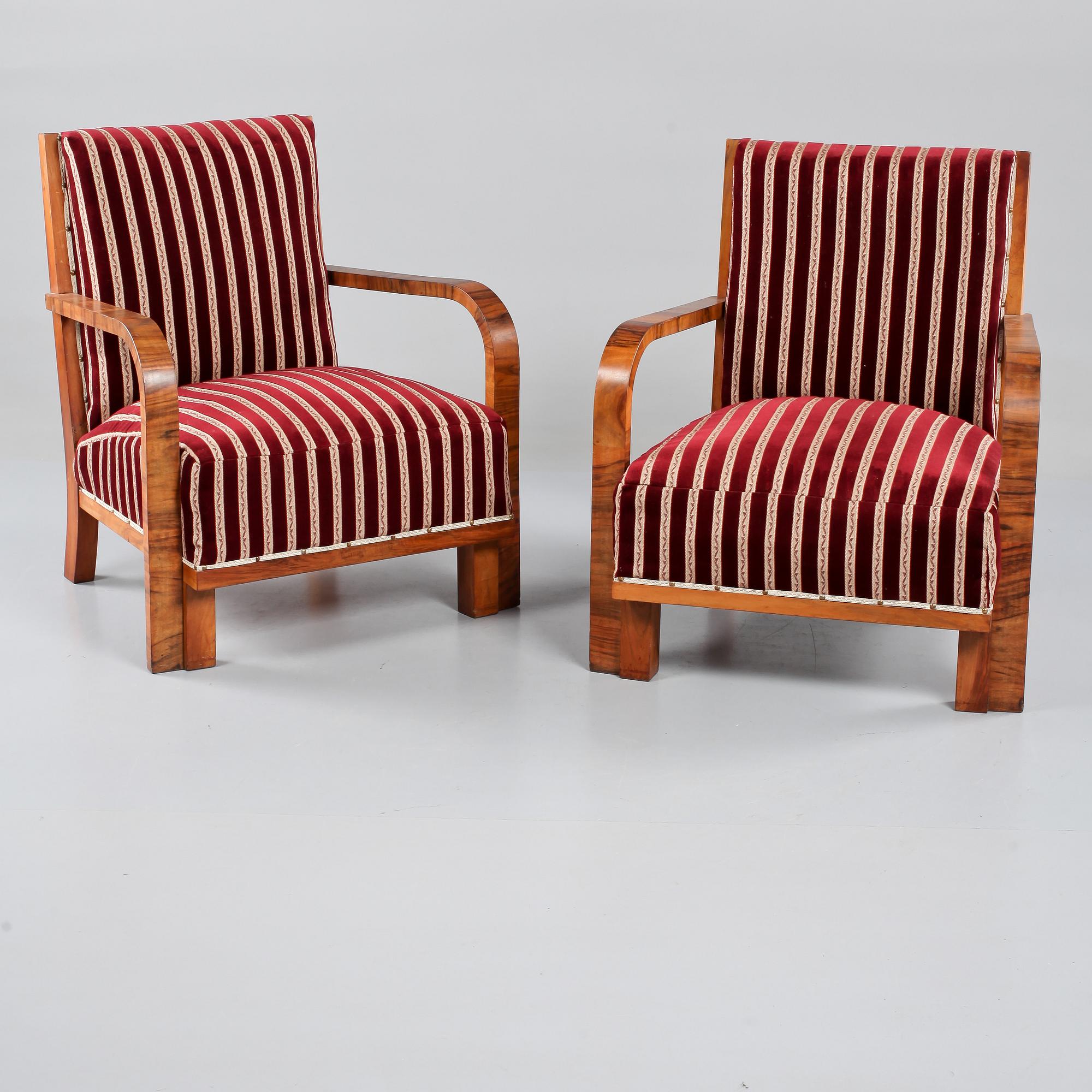 FÅTÖLJER, ett par, art deco, 1900-talets andra kvartal.
