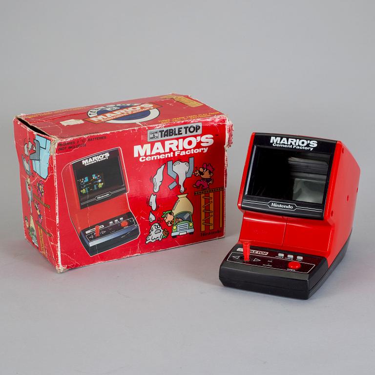 SPELKONSOL, "Mario's Cement Factory", Game & Watch table top, Nintendo, 1983.