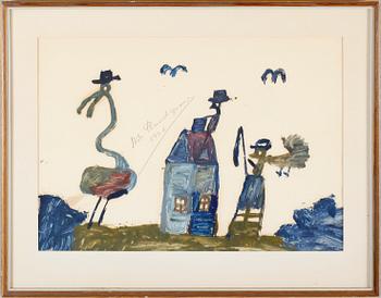 Nils "Björnjägarn" Rundgren · NILS "BJÖRNJÄGARN" RUNDGREN, gouache, signerad och daterad 1966.