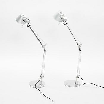 Michele De Lucchi & Giancarlo Fassina, skrivbordslampor, ett par, "Tolomeo", Artemide, Italien.