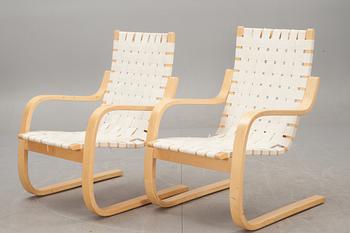 FÅTÖLJER, ett par. "406", Alvar Aalto.