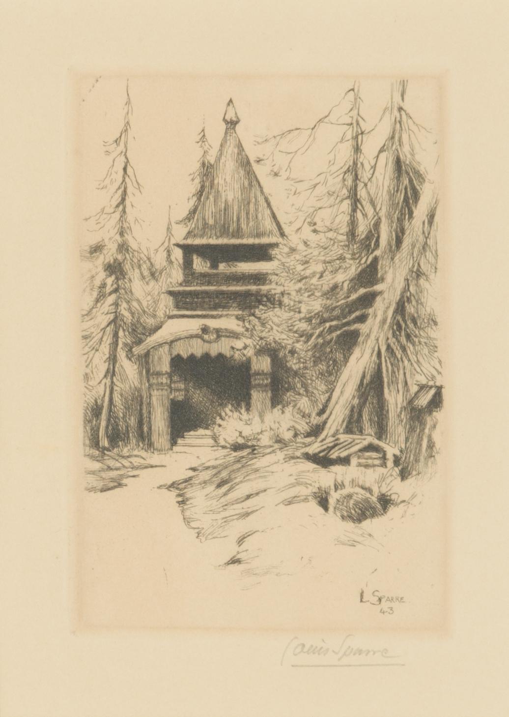 Louis Sparre, etching, plate signed and dated -43, pencil signed.