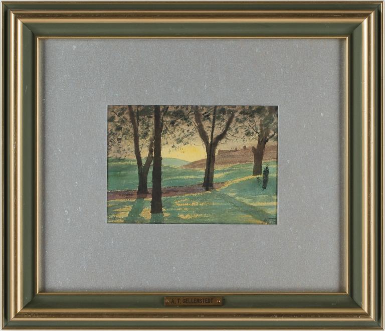 ALBERT THEODOR GELLERSTEDT, akvarell, monogramsign, 1/6 79.