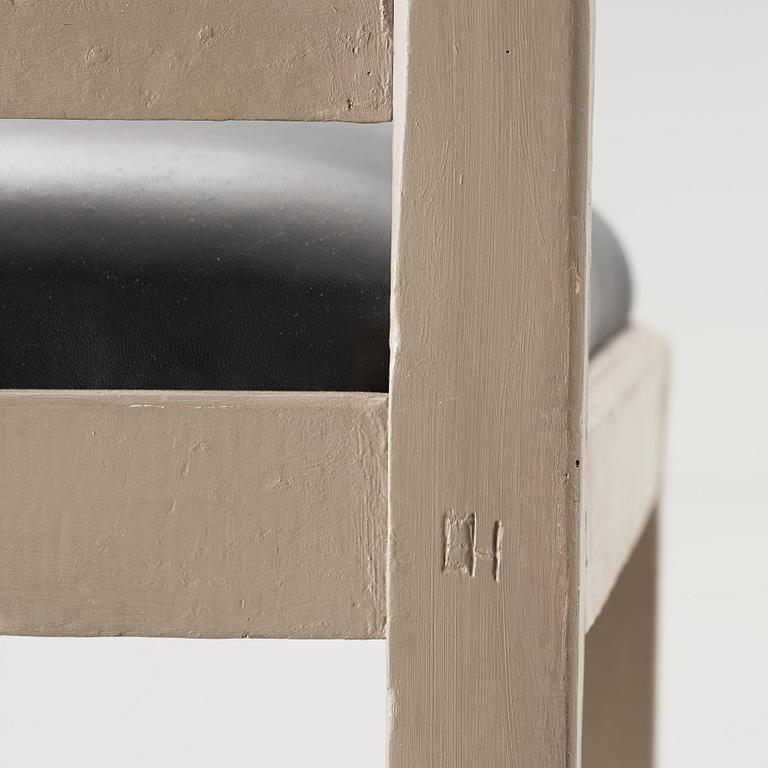 Twelve late Gustavian late 18th century chairs.