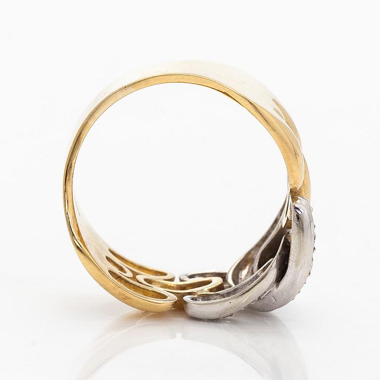 Ring, brilliant cut diamonds, 18K gold and white gold,
