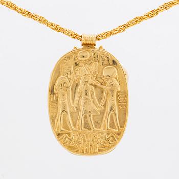 Necklace 18K gold and Lapis Lazuli, Franklin Mint, 331/1000 second half of the 20th century.