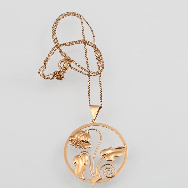 HÄNGE, 18K guld, Guldvaruhuset, Stockholm, 1946. Vikt 5,3 gram.
