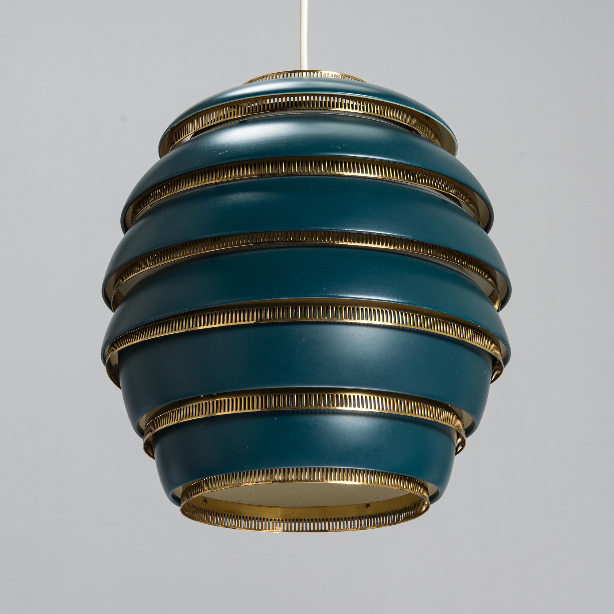 Alvar Aalto, a pendant lamp A332, 'Beehive' for Valaistustyö.