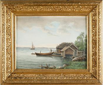 OKÄND KONSTNÄR, olja på duk, monogramsignerad OFB och daterad 95.