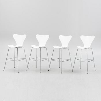 Arne Jacobsen, four 'Series 7' bar chairs, Fritz Hansen, Denmark, 2013.