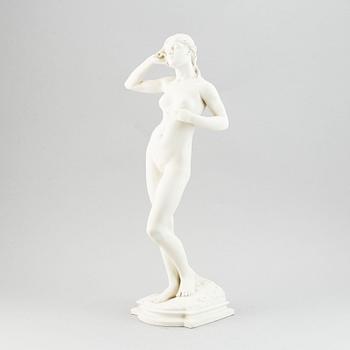 A parian ware figurine after the sculpture "Snöklockan" by Per Hasselberg, Gustavsberg.
