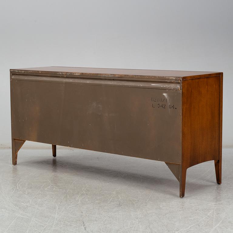 A walnut veneered sideboard, second half of the 20th century.