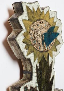 Rut Bryk, a large stoneware "Sun Rose" wall relief, Arabia, Finland 1950's.