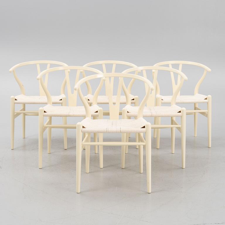 Hans J. Wegner, stolar, 6 st, modell CH24, "Y-stolen, Carl Hansen & Son, Danmark.