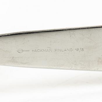 Kaj Franck, bestickservis, 66 delar, rostfritt stål, "Ideal", Hackman, 1950-tal.