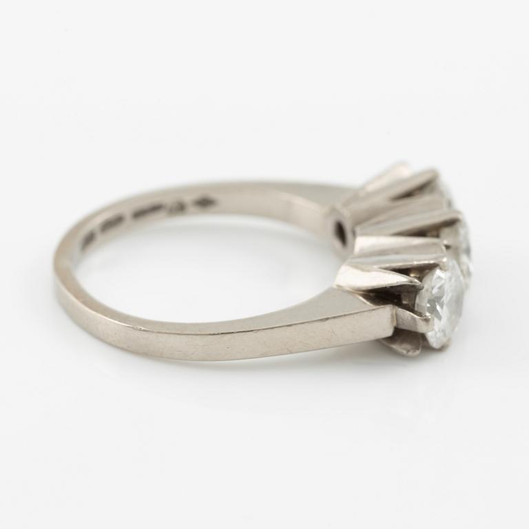 Ring, A. Tillander, 18K white gold with three brilliant-cut diamonds.