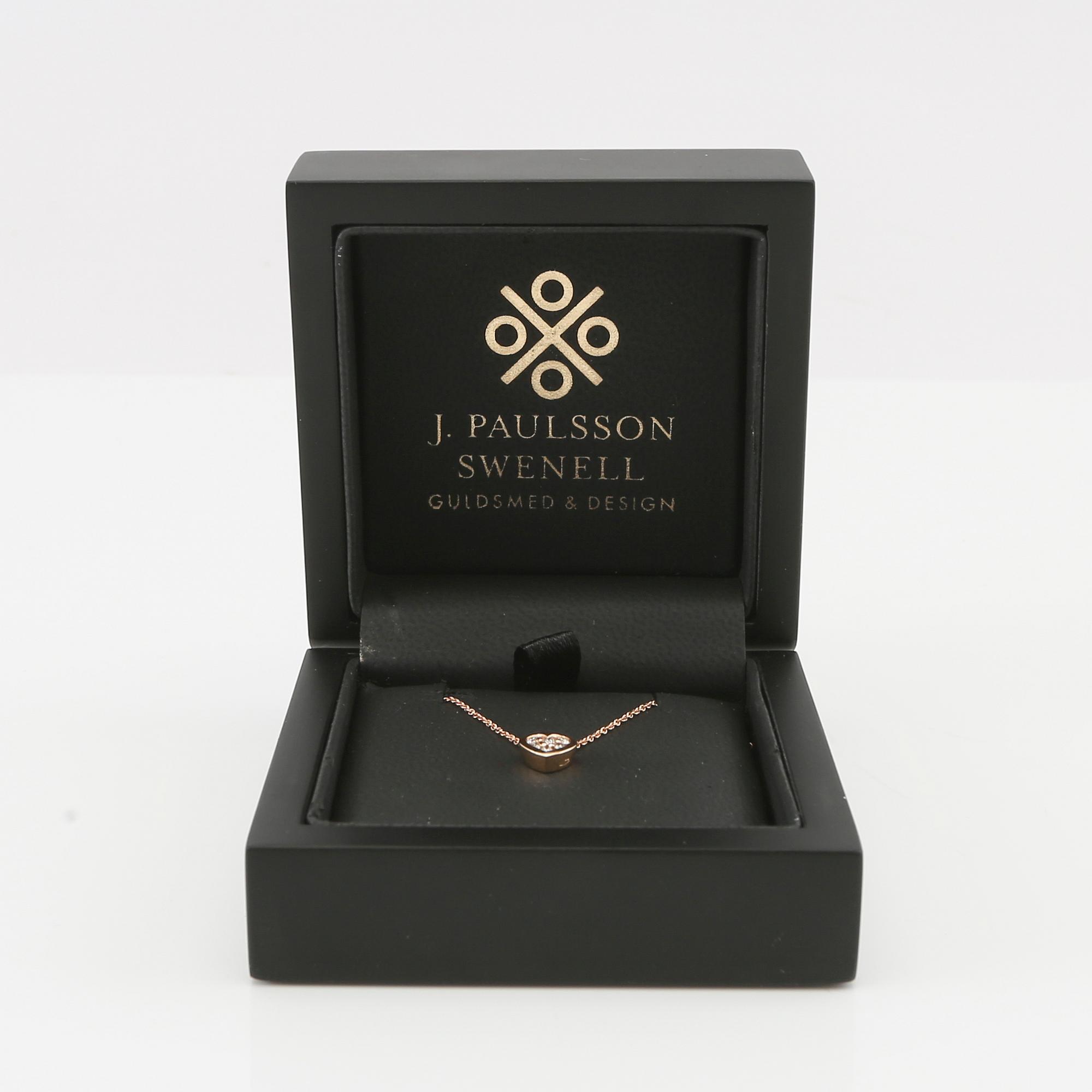 Halsband 18K roséguld med runda briljantslipade diamanter.