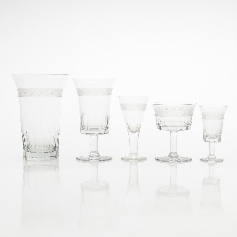 Glasservis, 36 st, "Antica" Nuutajärvi, Notsjö. I produktion 1900-1969.