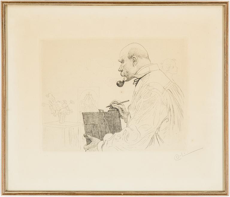 CARL LARSSON, etching, 1912, signed with monogram in pencil.