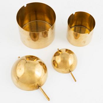 Arne Jacobsen, 2 brass ashtrays.