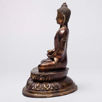 BUDDHA, patinerad mässing, Tibet, 1900-talets senare hälft.