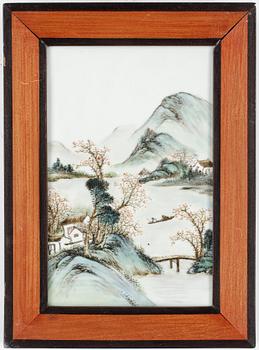 PLAKETTER, 4 st, porslin, Kina, modern tillverkning.