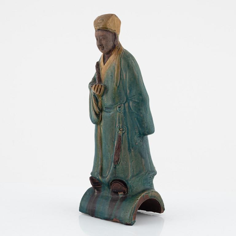 A roof tile figure of an immortal, Ming style, China 19th century.
