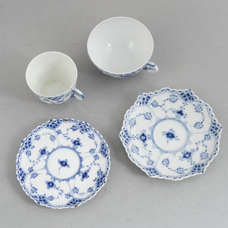 Royal Copenhagen, 21 pieces of "Blue Fluted" porcelain, Denmark, 20th century.