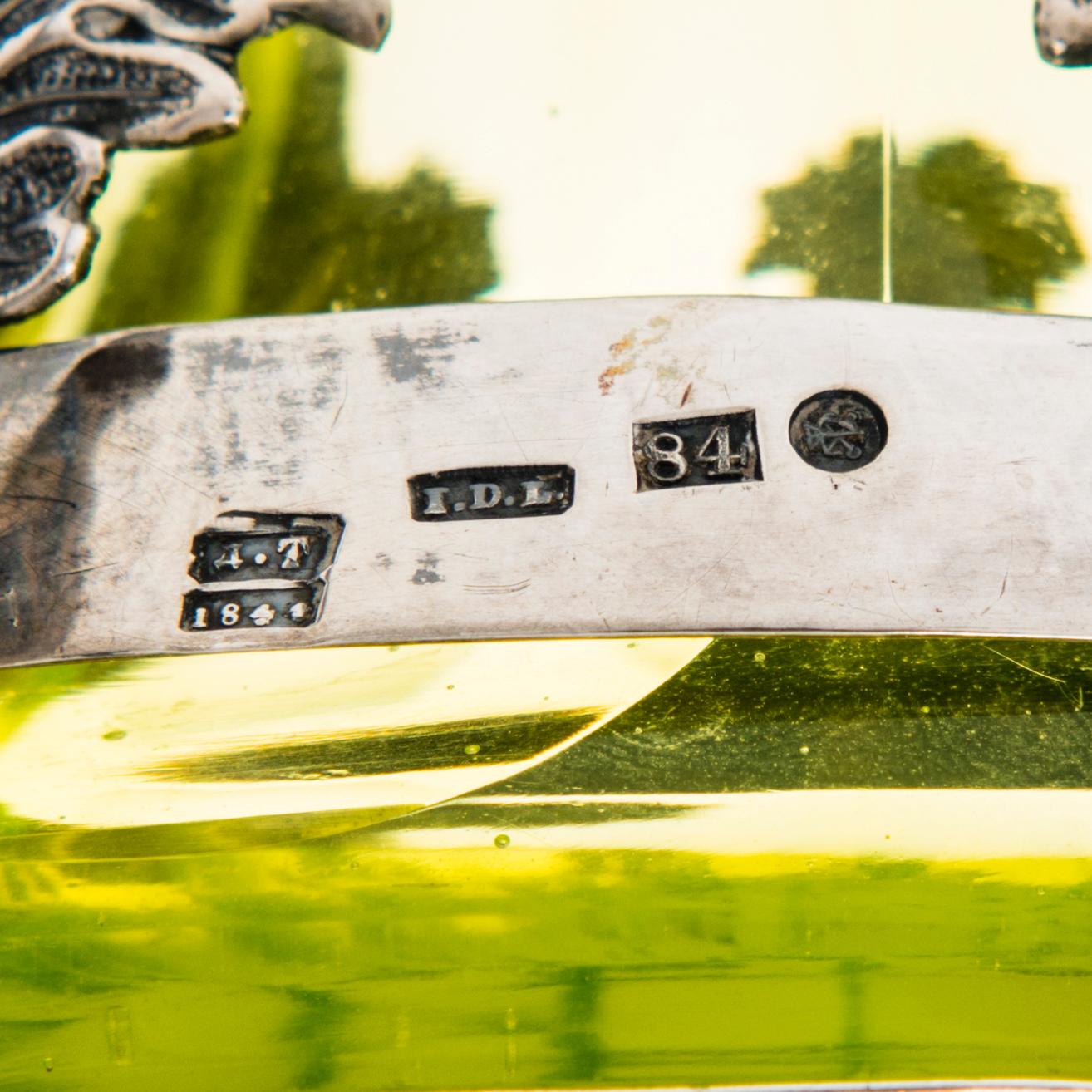 JOHANN DIEDRICH LINDKVIST, Lasi kannellisessa hopeapidikkeessä, Pietari 1841.