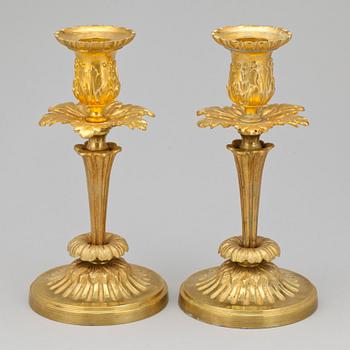 LJUSSTAKAR, mässing, 1800-talets mitt, möjligen Frankrike.