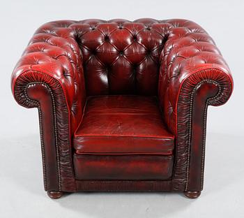A lounge chair, Chesterfield model "Pegasus", made in the second half of the 20th century.
