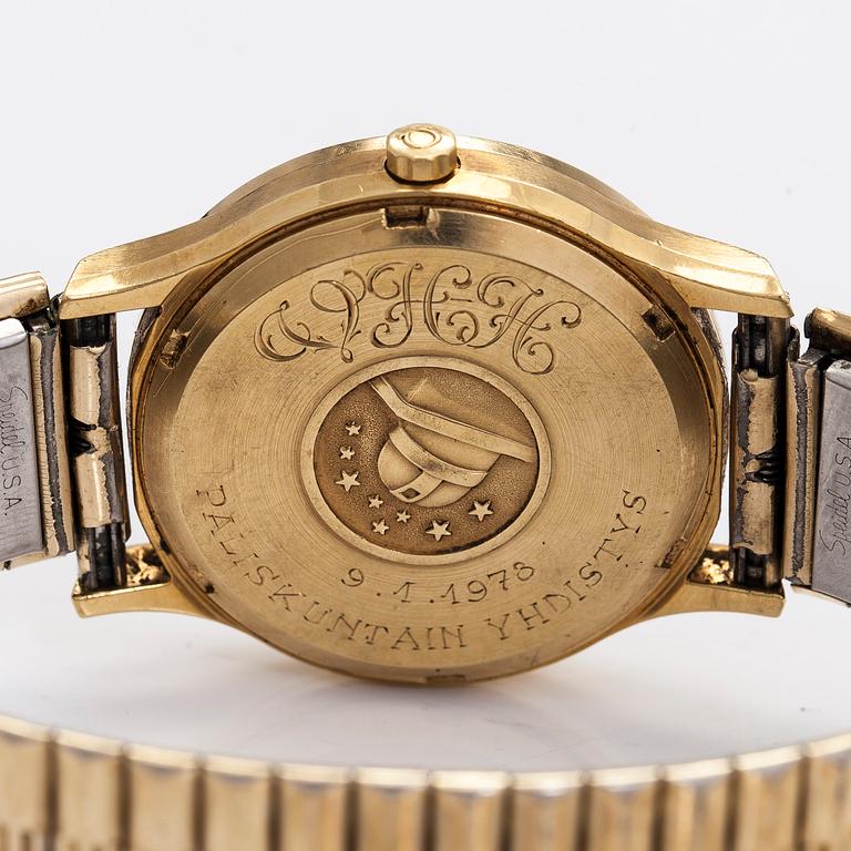 Omega, Constellation, Electronic ( f300Hz), armbandsur, 18K guld, stämgaffel,  plexiglas, ca 1970.